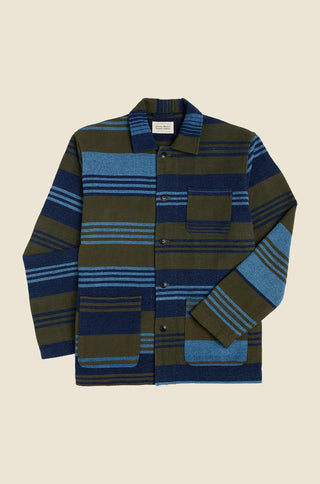 N°140 Mat Weave Jacket, Olive Multi-Stripe