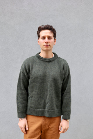 Double Vent Sweater, Army Green