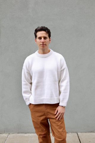 Double Vent Sweater, Natural Ivory