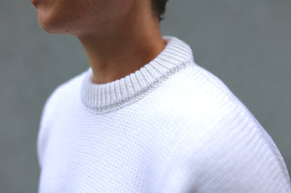 Double Vent Sweater, Natural Ivory