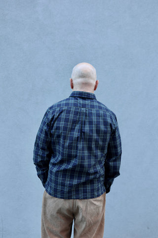 The Vented Shirt, Navy/Green Plaid
