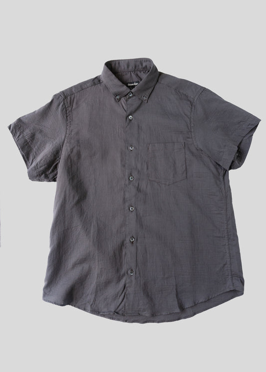 Short Sleeve Single Needle Shirt, Charcoal