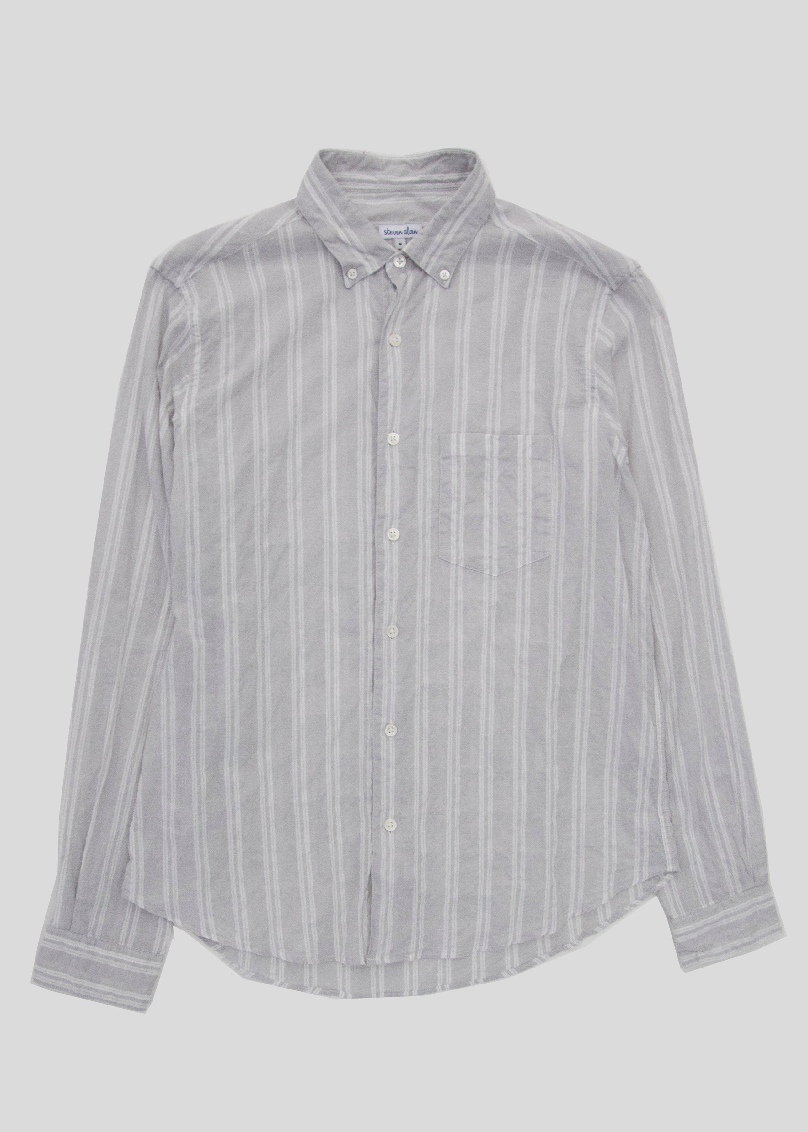 Short Sleeve Single Needle Shirt, White Crinkle Cotton – Steven Alan