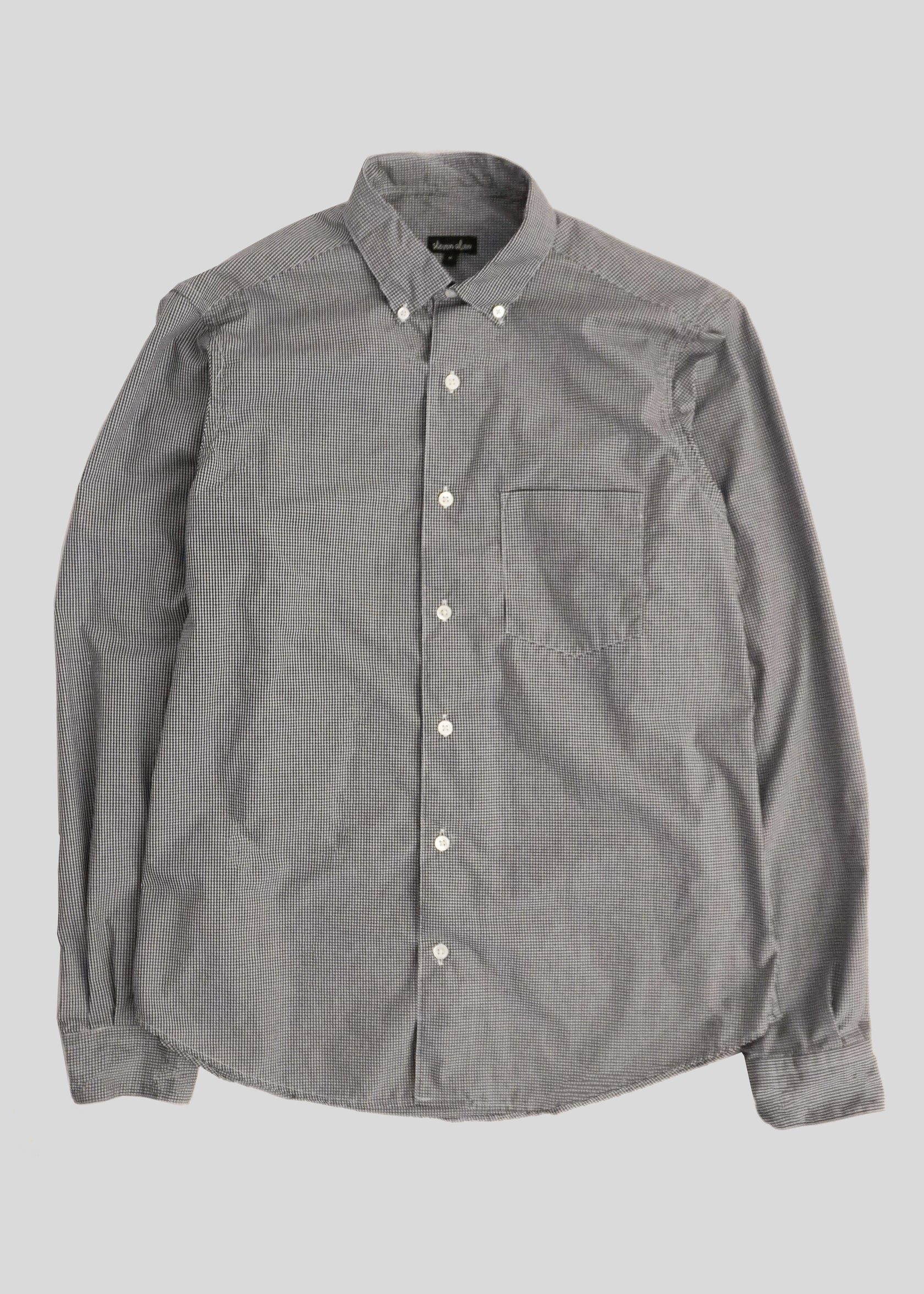 Single Needle Shirt, Mini Gingham BW – Steven Alan