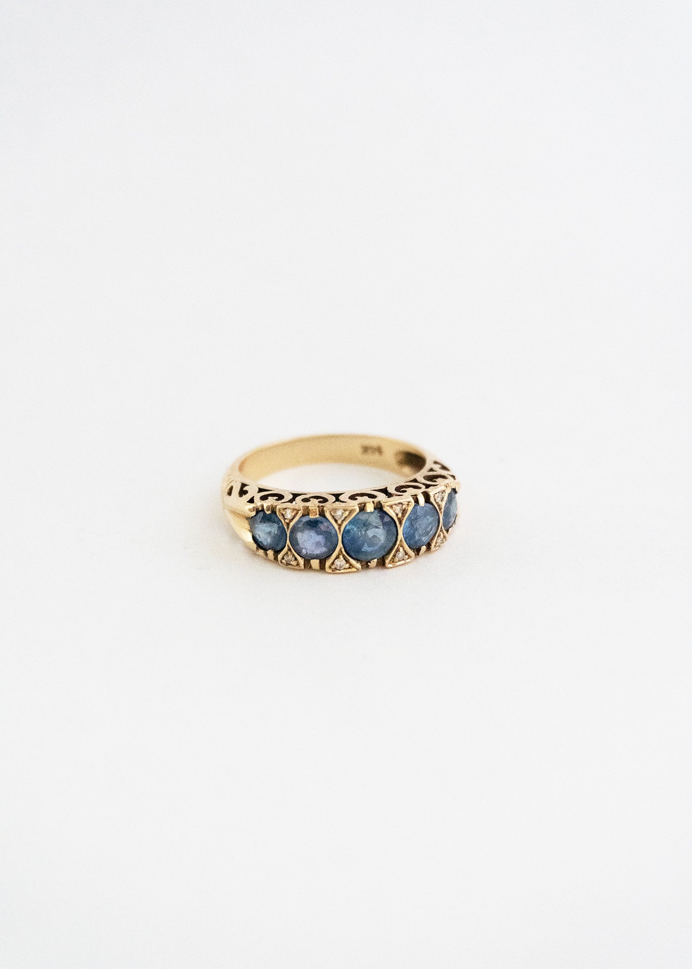 Vintage Edwardian 5 Sapphire Ring