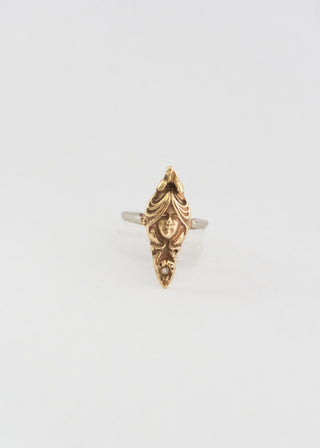 Vintage Face Ring 14K