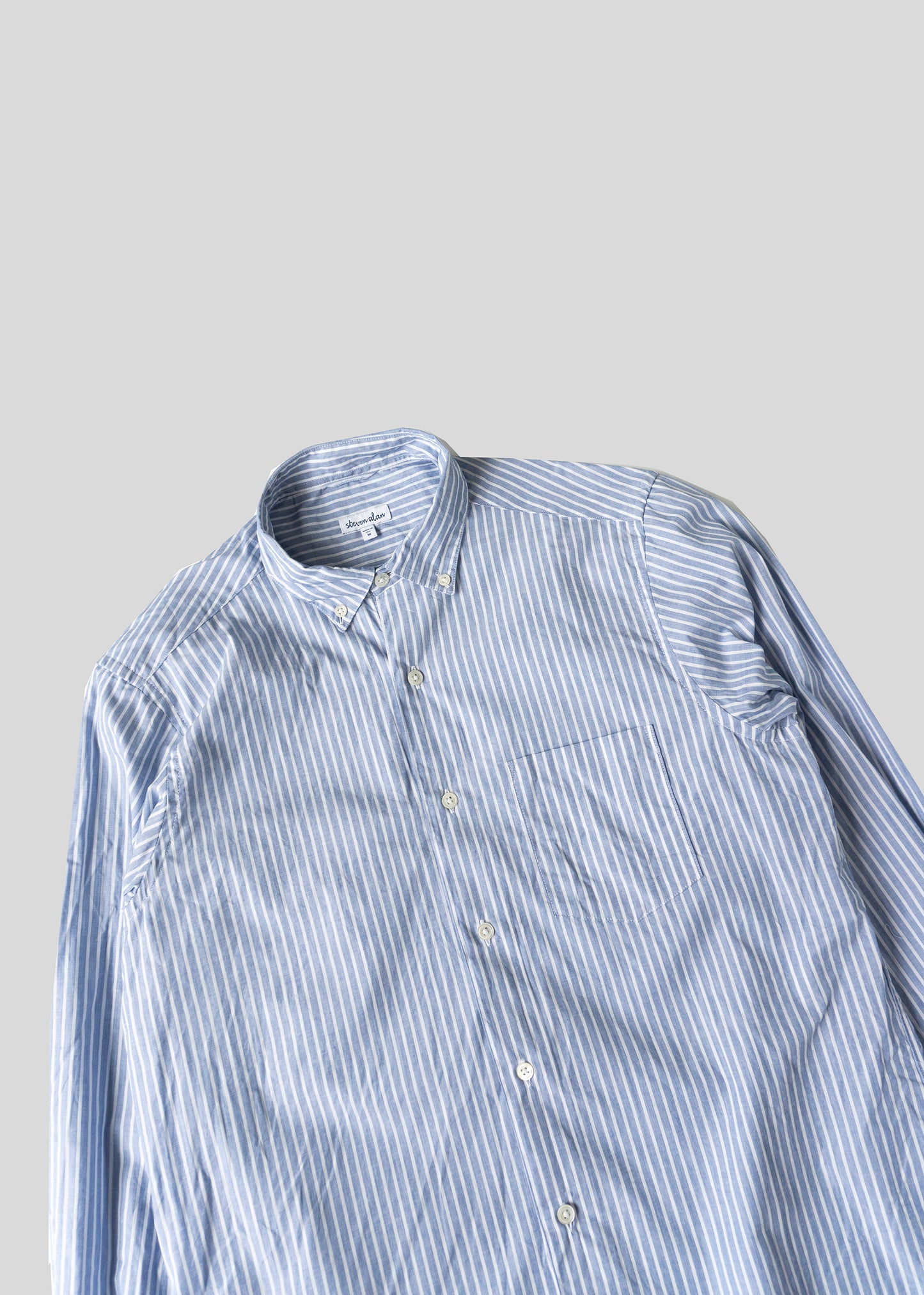 Single Needle Shirt, Pacific Blue Stripe