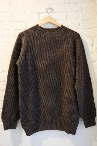 Moss stitch crewneck sweater