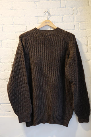 Moss stitch crewneck sweater