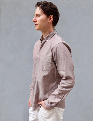 The Single Needle Shirt, Brown Chambray