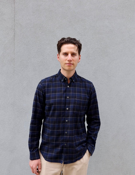 The Single Needle Shirt, Dark Blue Plaid – Steven Alan