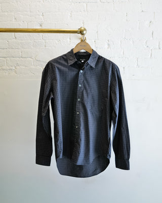 The Reverse Seam Shirt, Navy Brown Plaid