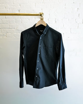 Single Needle Shirt, Blue/Green Plaid