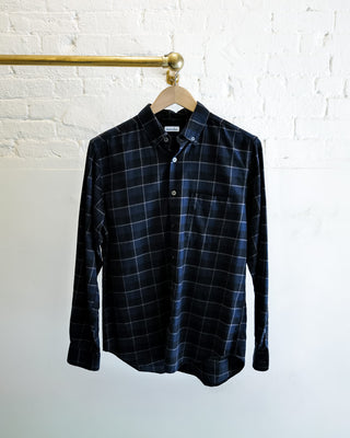 The Single Needle Shirt, Dark Blue Plaid