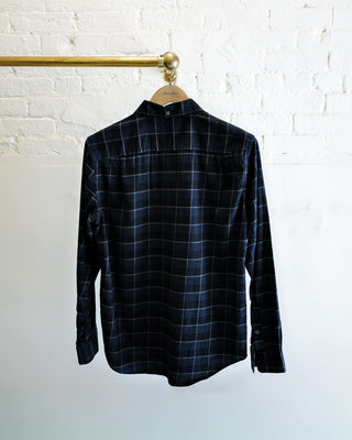 The Single Needle Shirt, Dark Blue Plaid