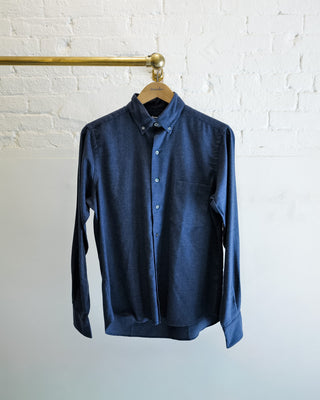 Single Needle Shirt, Brushed Blue