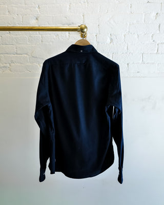 Single Needle Shirt, Navy Flannel