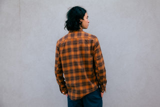 The Single Needle Shirt, Tan Plaid