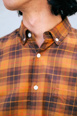 The Single Needle Shirt, Tan Plaid