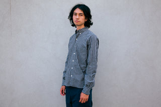 Single Needle Shirt, Grey Check
