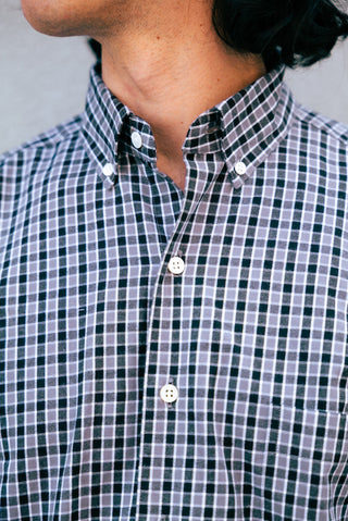 Single Needle Shirt, Grey Check
