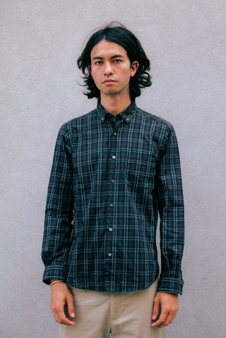 The Vented Shirt, Navy/Green Plaid
