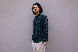 The Vented Shirt, Navy/Green Plaid