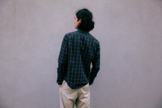 The Vented Shirt, Navy/Green Plaid