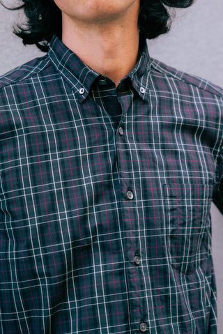 The Vented Shirt, Navy/Green Plaid