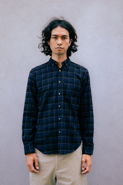 The Single Needle Shirt, Dark Blue Plaid – Steven Alan