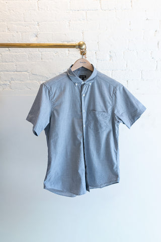 Short Sleeve Single Needle Shirt, Shot Grey