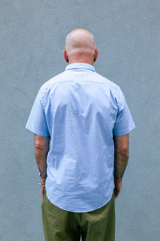 Short Sleeve Single Needle Shirt, Periwinkle