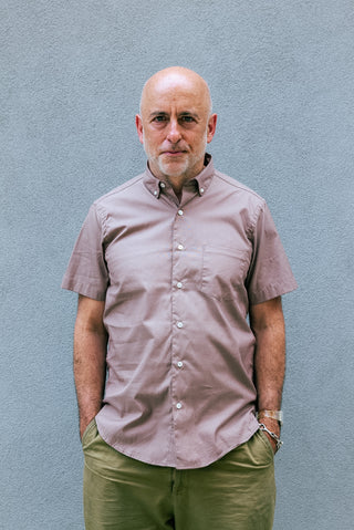 Short Sleeve Single Needle Shirt, Cocoa