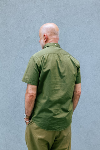 Short Sleeve Single Needle Shirt, End on End Olive