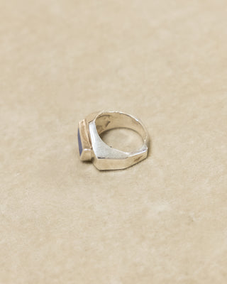 Silver and Lapis Geometric Ring
