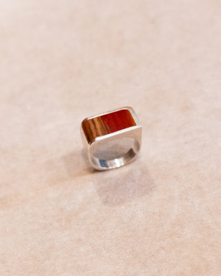 Sterling Silver Ring with Red Jasper