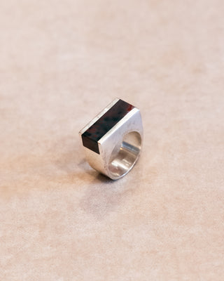 Sterling Silver Ring with Bloodstone