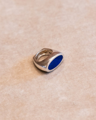 Sterling Silver Ring with Oval Lapis