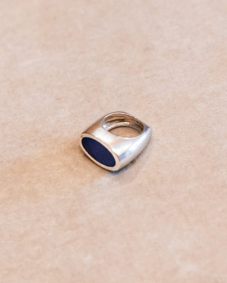 Sterling Silver Ring with Oval Lapis