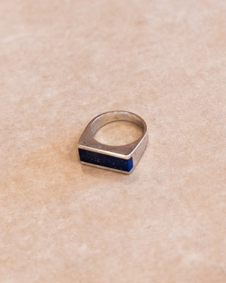 Sterling silver Ring with Rectangular Lapis Lazuli