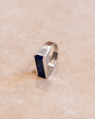 Sterling silver Ring with Rectangular Lapis Lazuli