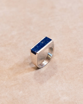 Sterling silver Ring with Rectangular Lapis Lazuli