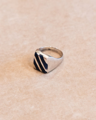 Sterling Silver Ring with Lapis Stripes