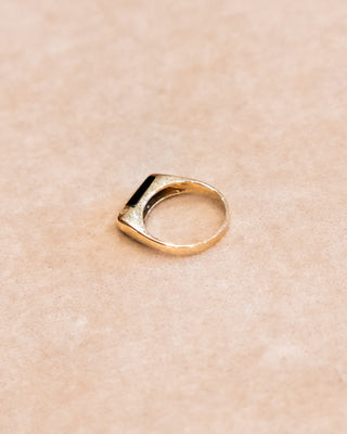 Gold Ring with Onyx and Diamonds