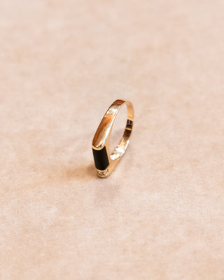 Gold Ring with Onyx and Diamonds