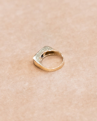 Gold Ring with Rectangular Lapis