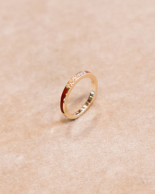 Gold Band with Red Jasper and Diamonds