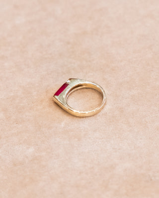 Gold Band with Ruby and Diamonds