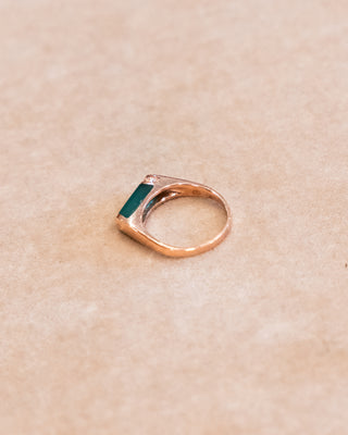 Rose Gold Ring with Emerald and Diamonds