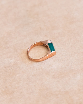 Rose Gold Ring with Emerald and Diamonds